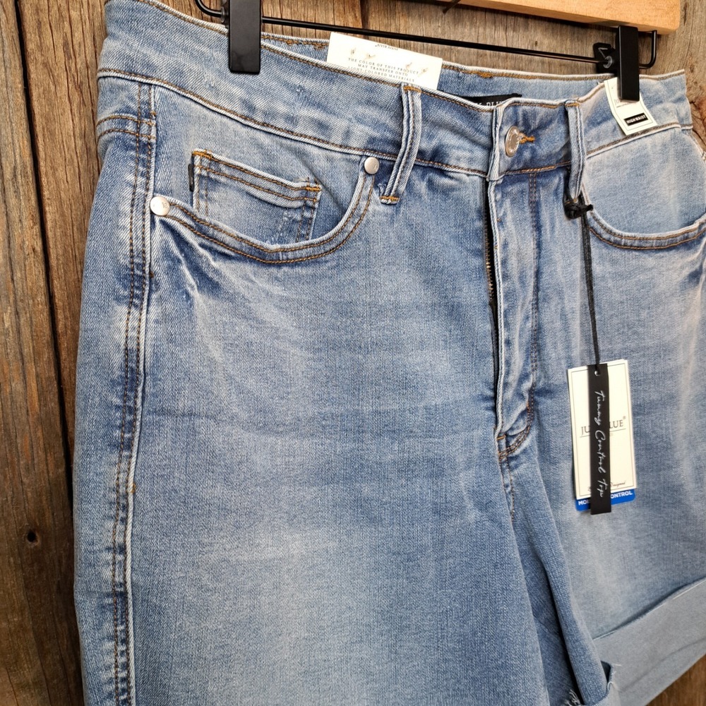 NWT Classic Americana Normcore Judy Blue High Waisted Cuffed Dad Jean Shorts 1XL - Picture 2 of 10